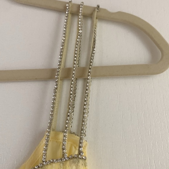 LoveShackFancy Yellow Dress with Crystal Straps - Picture 5 of 9
